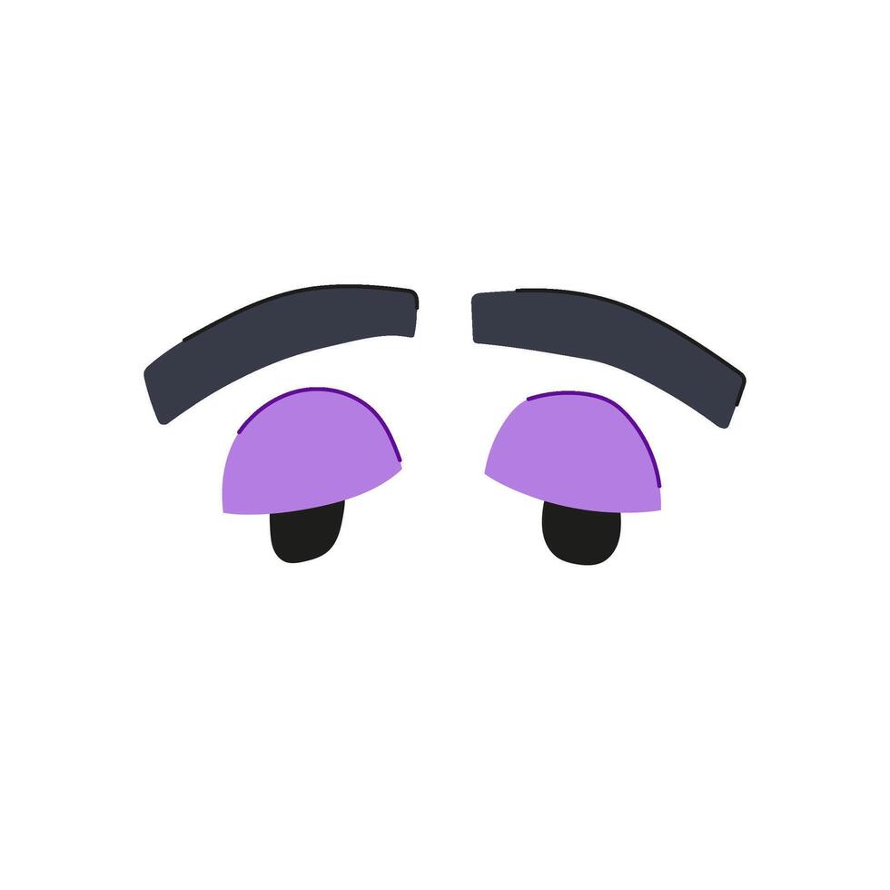 content eye emotions cartoon illustration vector