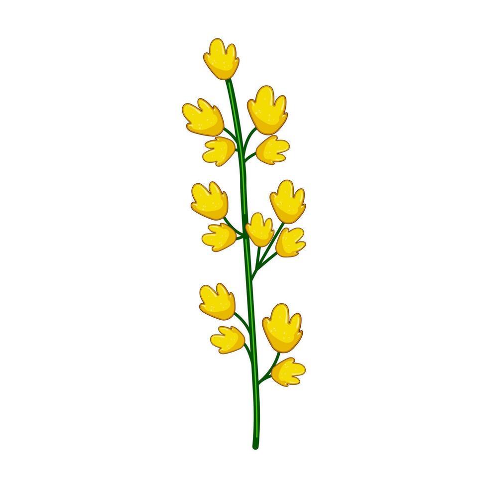 bloom flower branch cartoon illustration vector