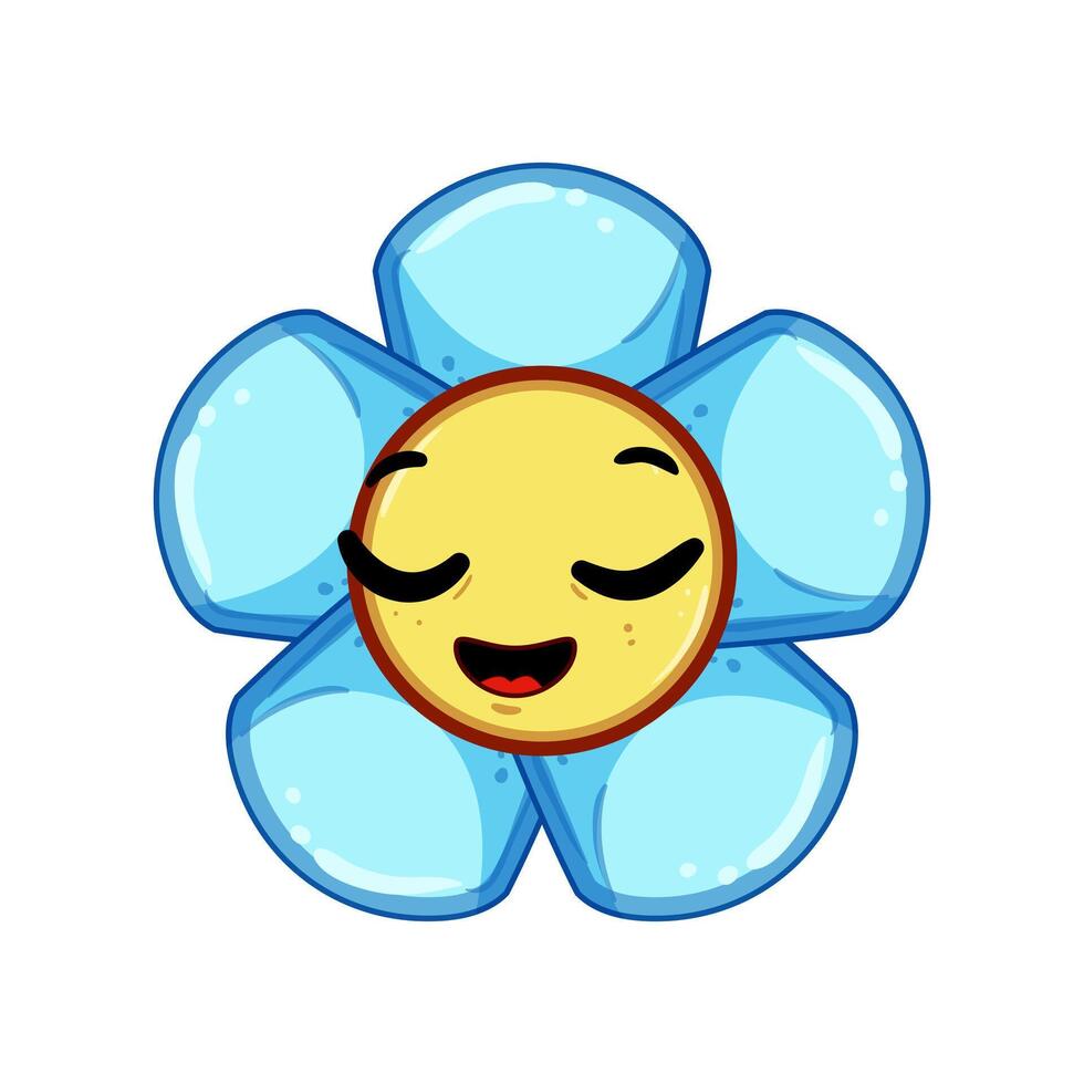 expression flower face cartoon illustration vector