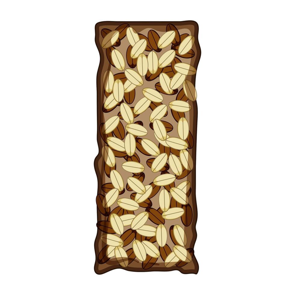 seeds granola bar cartoon illustration vector