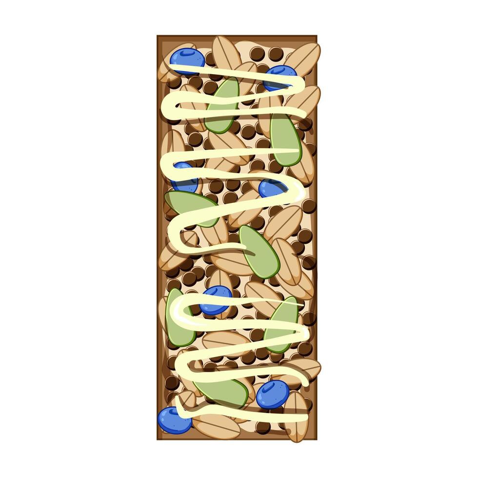 protein granola bar cartoon illustration vector