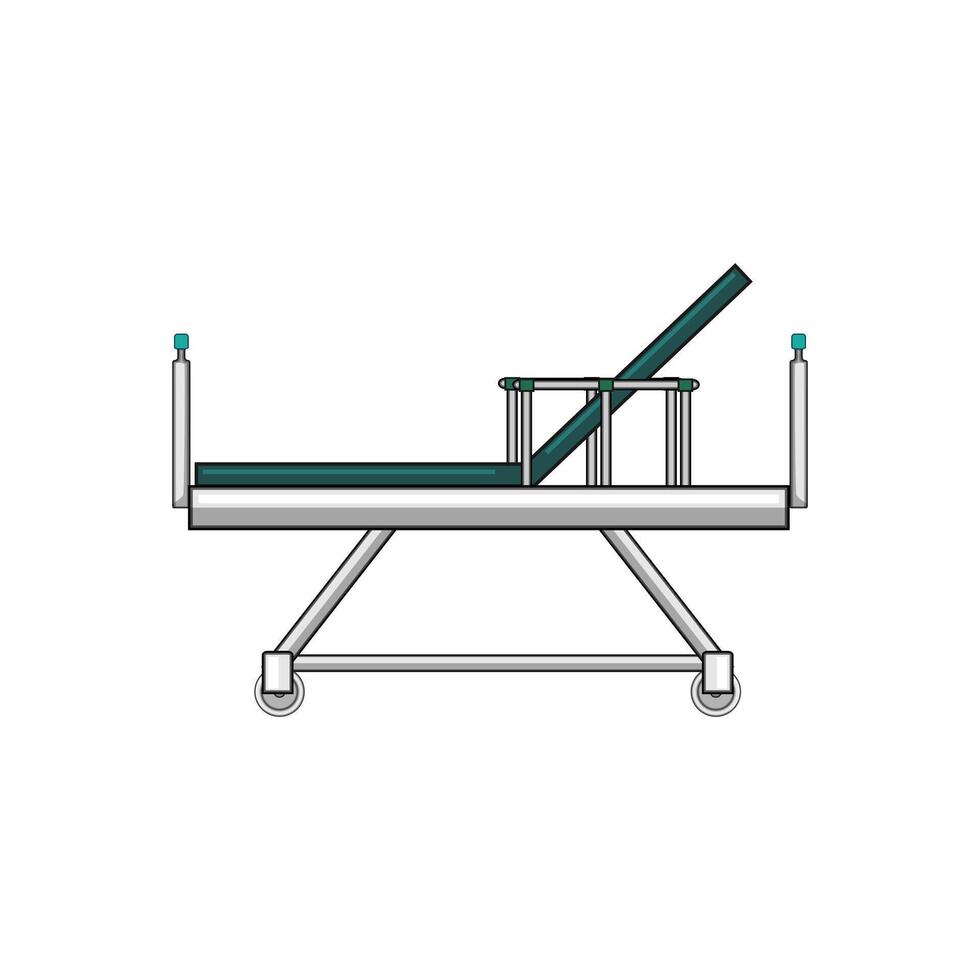 icu hospital bed cartoon illustration vector