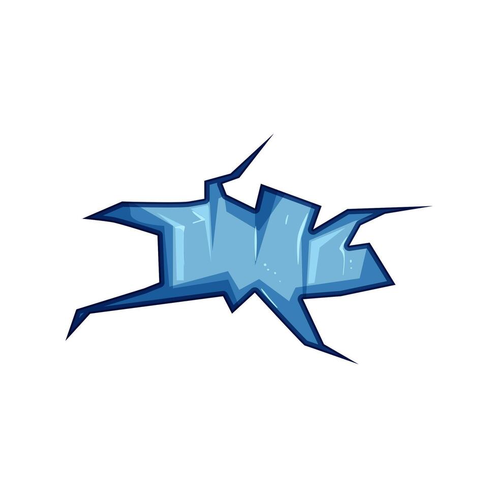flute ice crack cartoon illustration vector