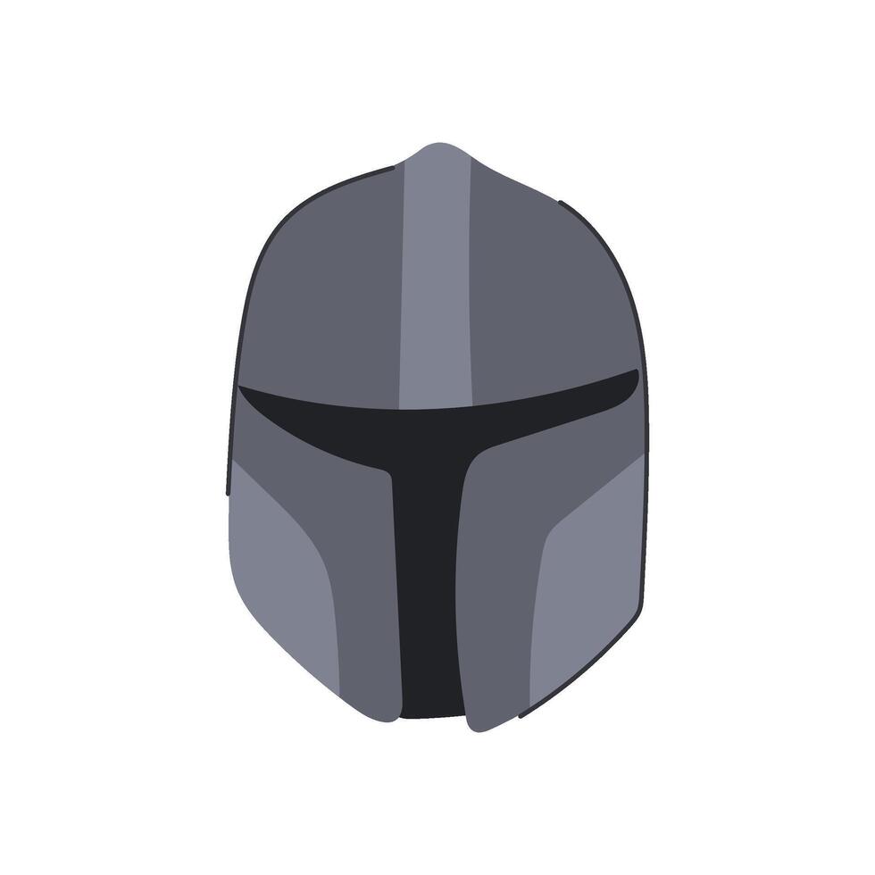 medieval knight helmet cartoon illustration vector