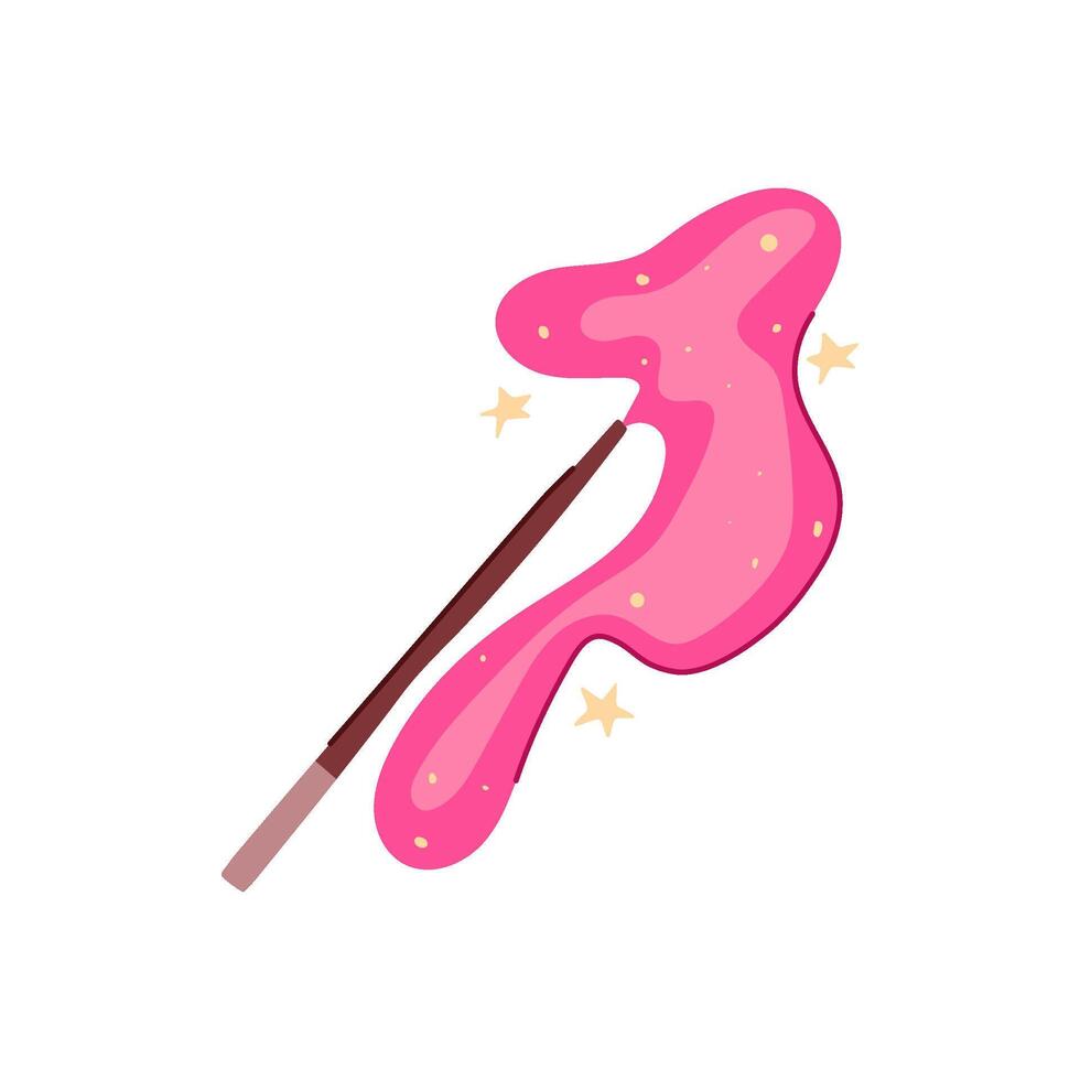 wizardry magic stick cartoon illustration vector