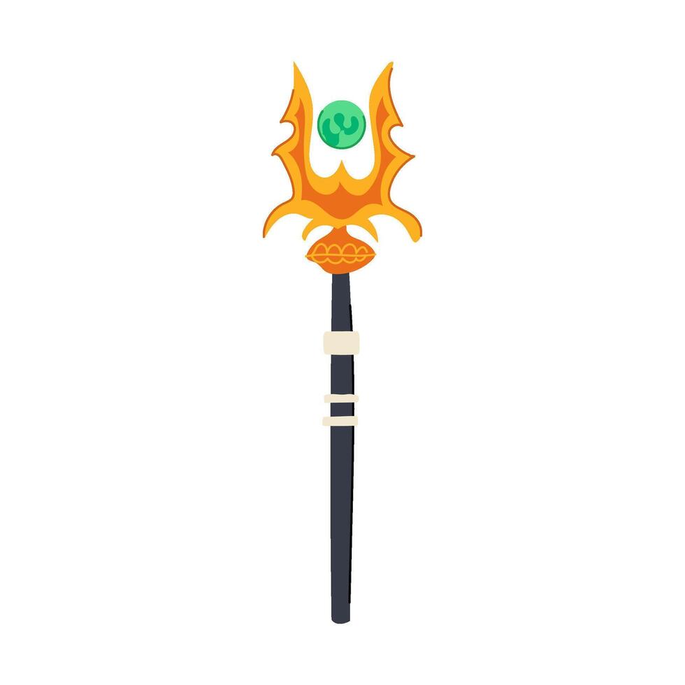 sorcery magic wizard stick cartoon illustration vector