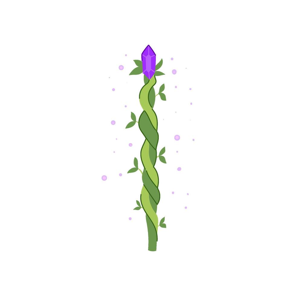 power magic wizard stick cartoon illustration vector