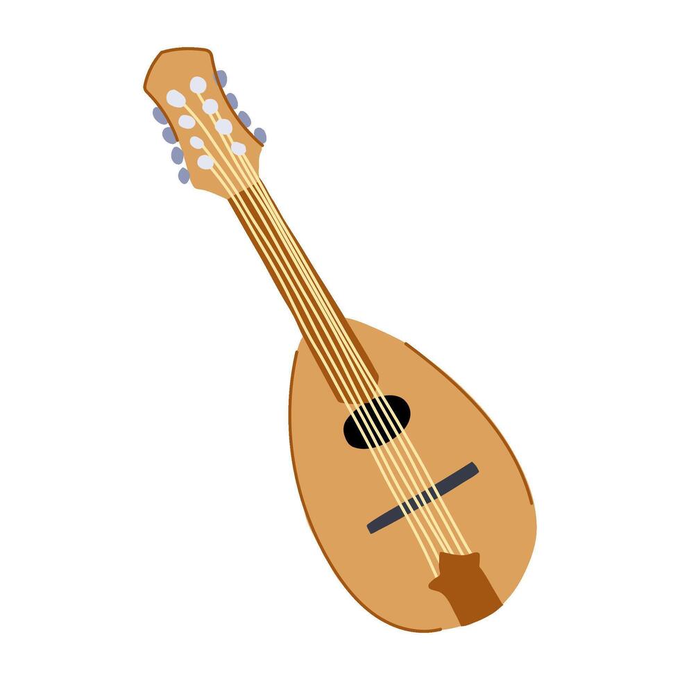 strings mandolin cartoon illustration vector