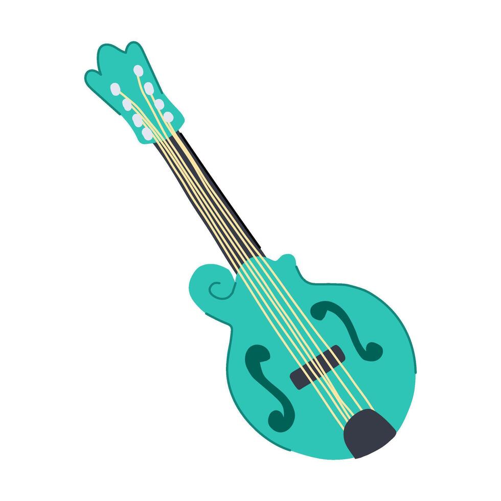 folk mandolin cartoon illustration vector