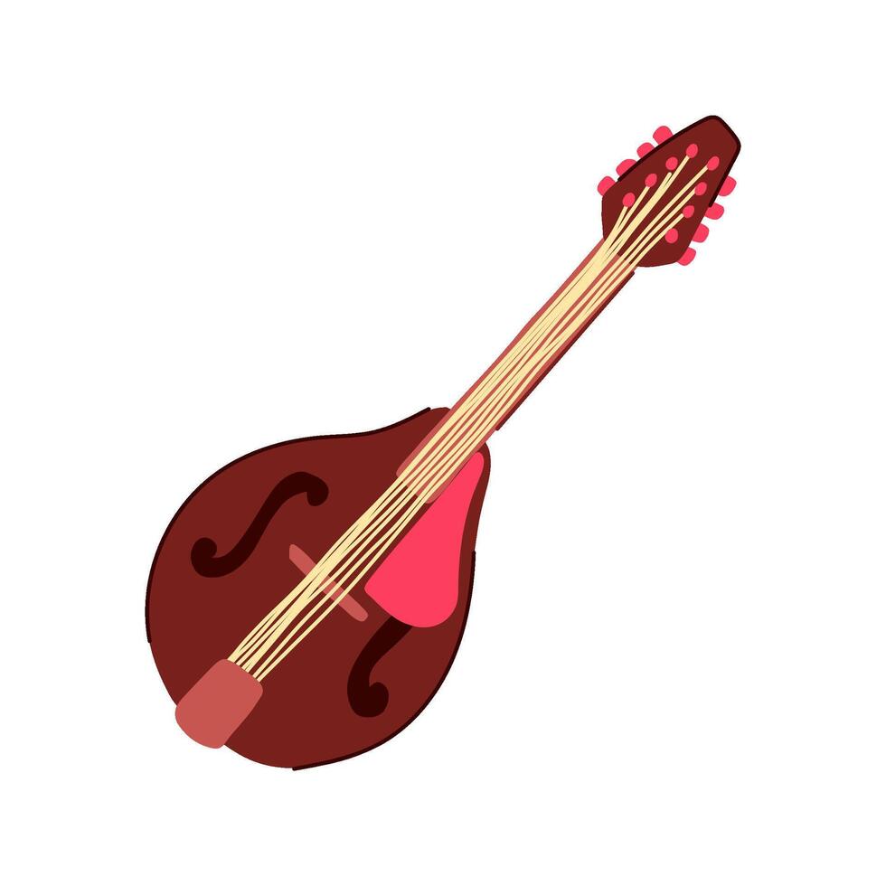 chords mandolin cartoon illustration vector