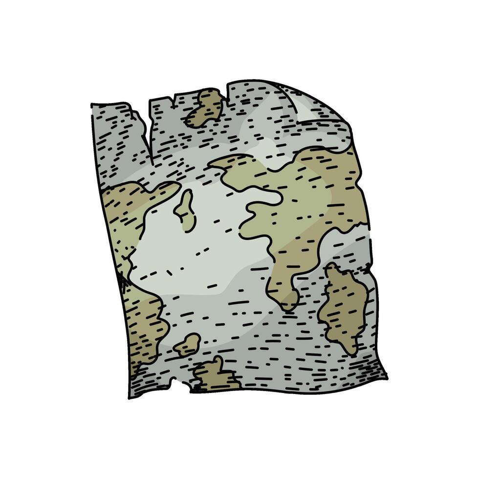 navigation old map sketch hand drawn vector