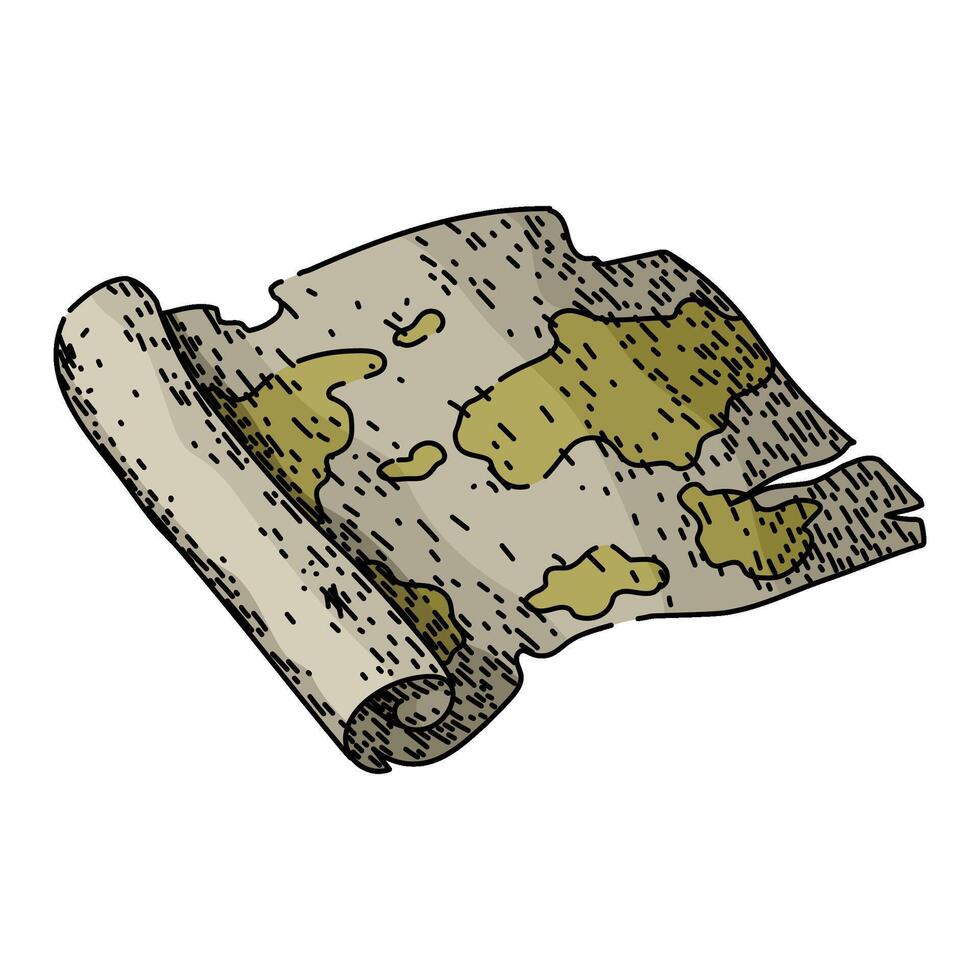 atlas old map sketch hand drawn vector
