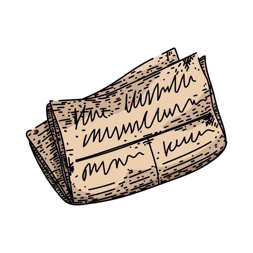 nostalgia old newspaper sketch hand drawn vector