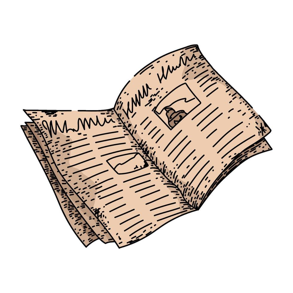 print old newspaper sketch hand drawn vector