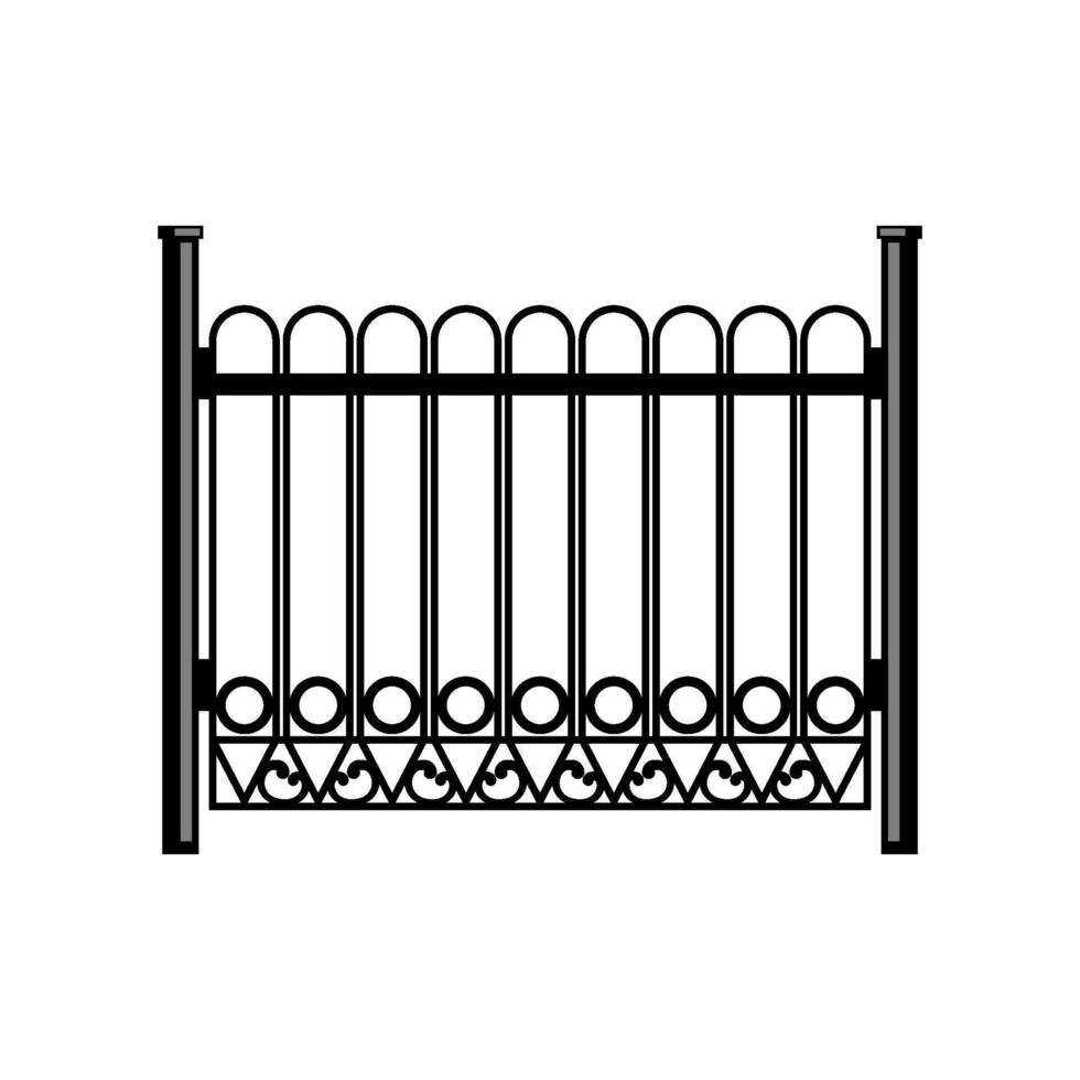 boundary park fence cartoon illustration vector