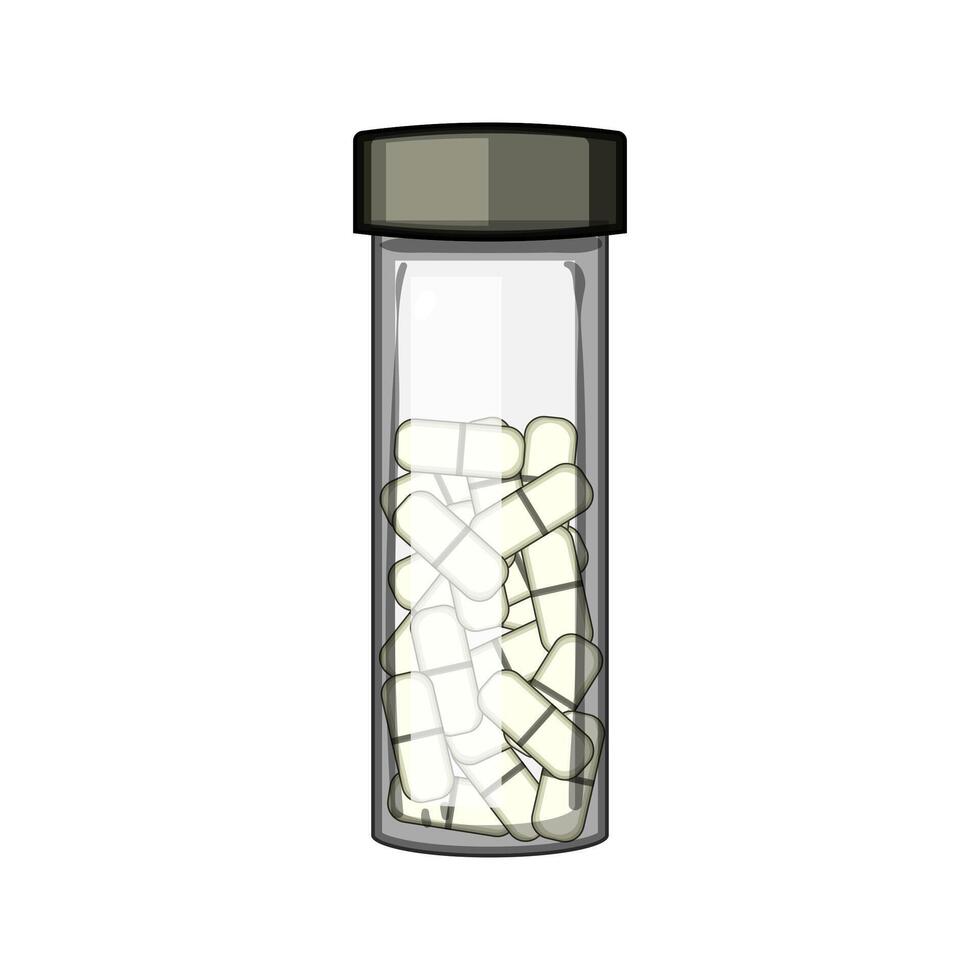 container pill bottle cartoon illustration vector