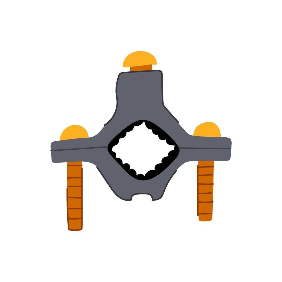 secure pipe clamp cartoon illustration vector