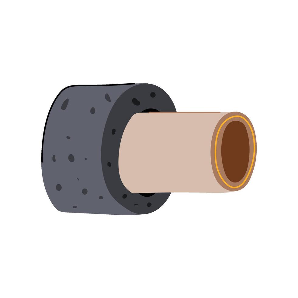 energy pipe insulation cartoon illustration vector