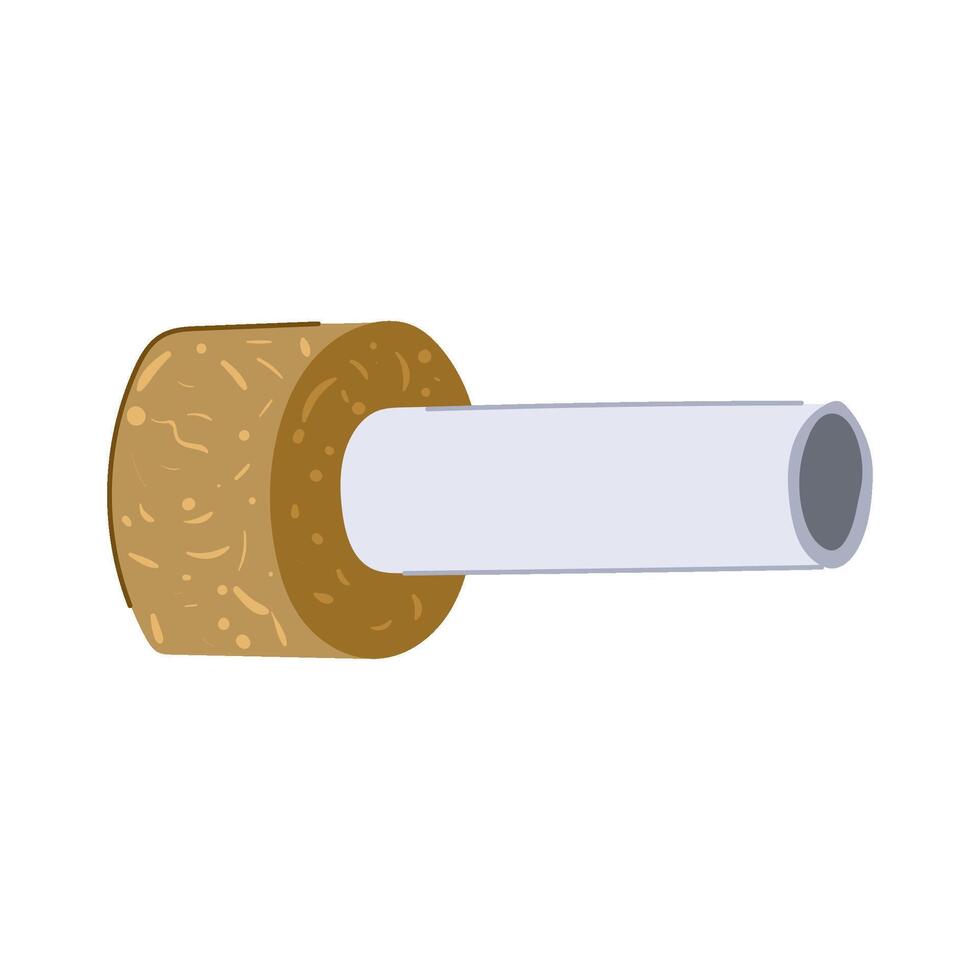 efficiency pipe insulation cartoon illustration vector