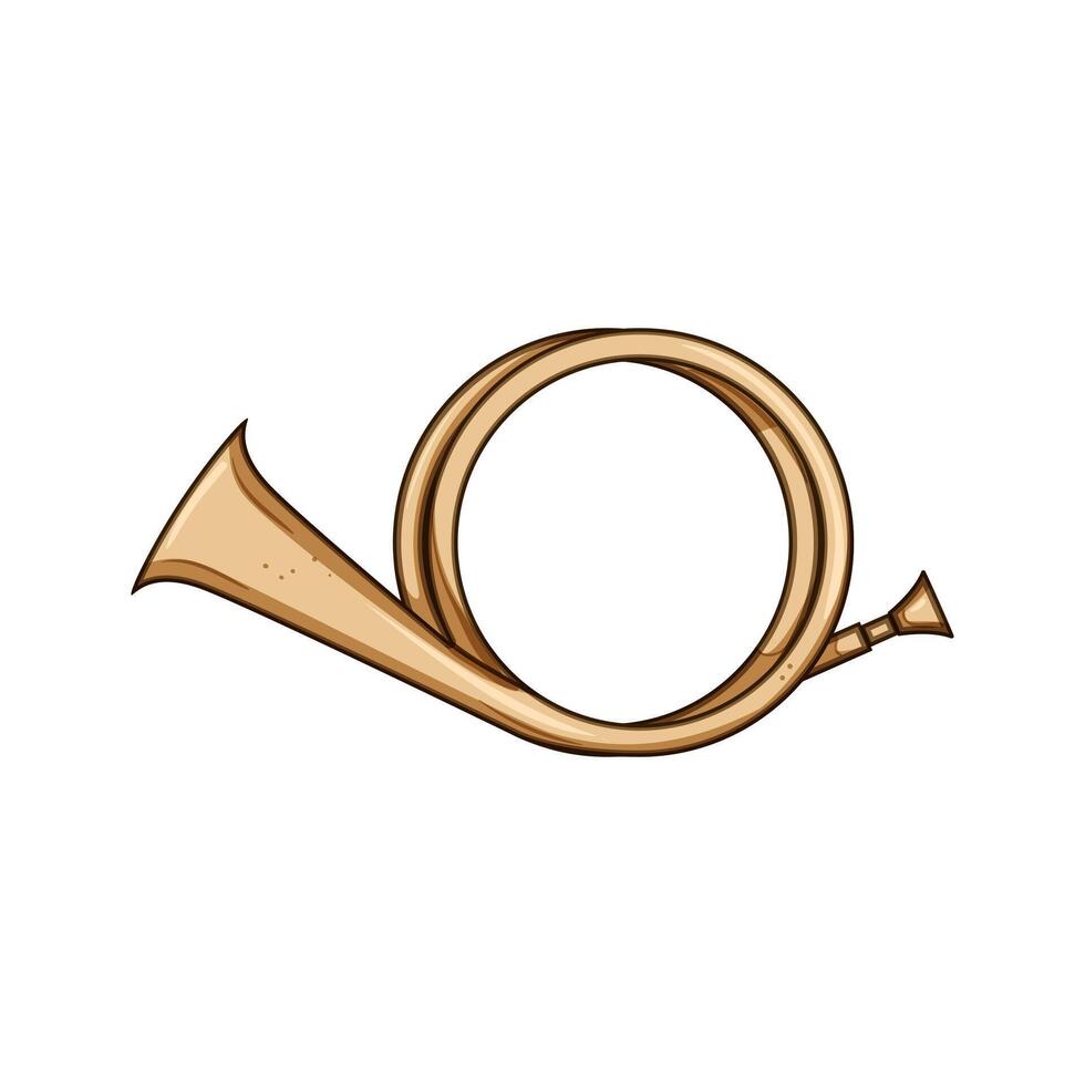 melody post horn cartoon illustration vector