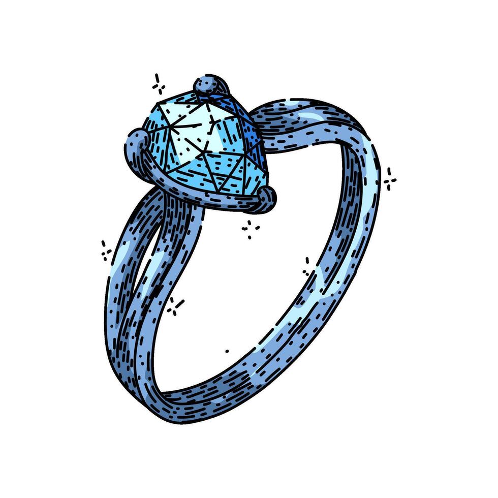 platinum ring jewelry sketch hand drawn vector