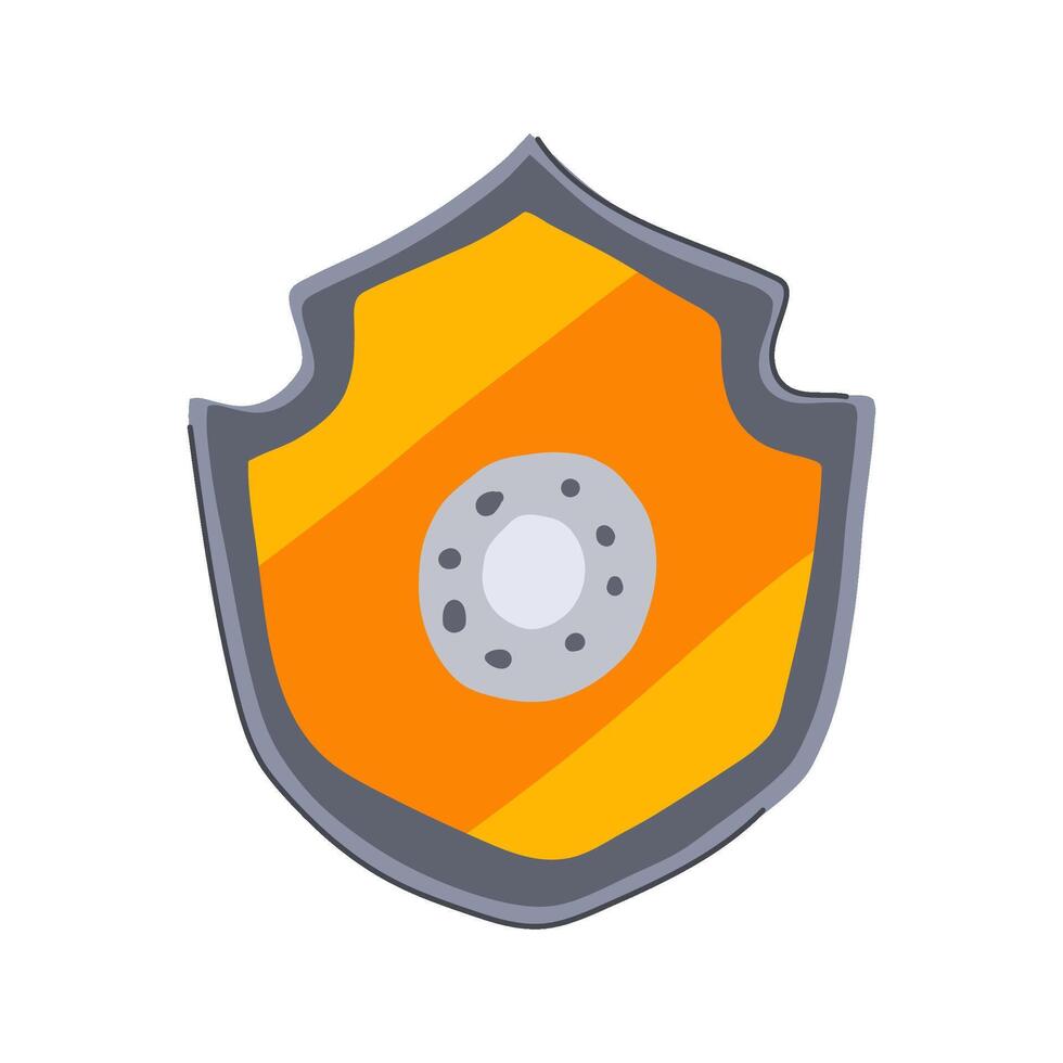 medieval shield knight cartoon illustration vector