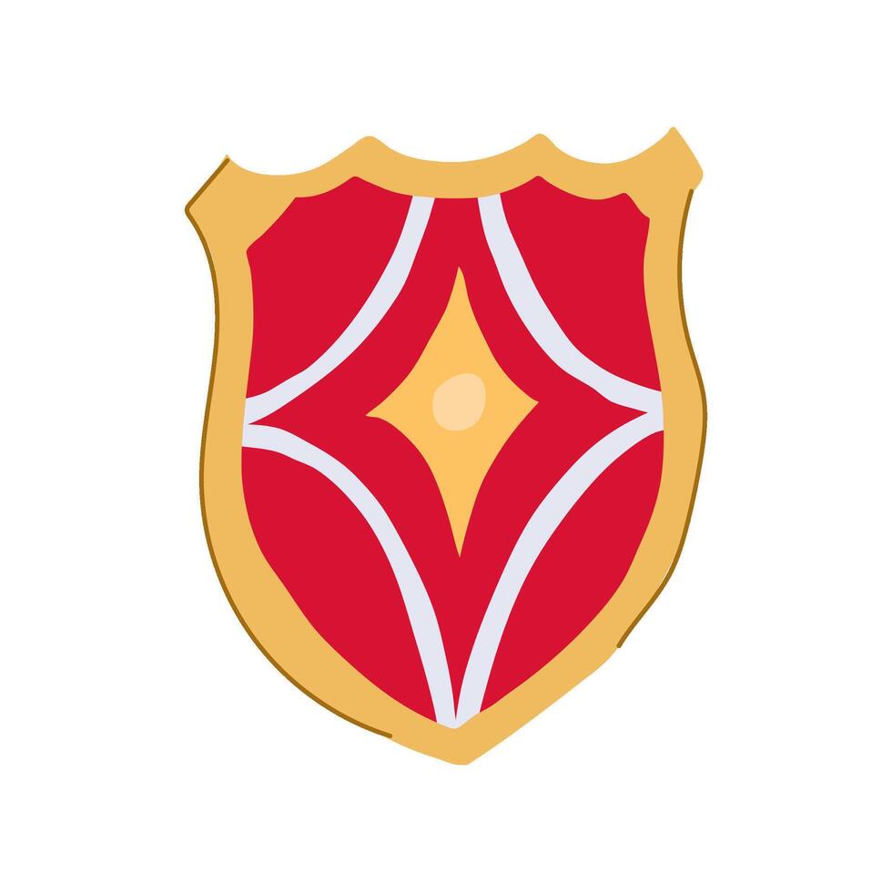 chivalry shield knight cartoon illustration vector