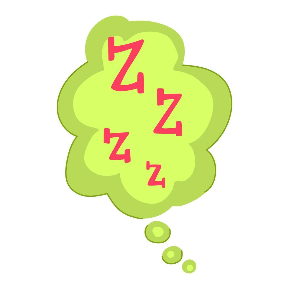 nap sleep zzz cartoon illustration vector