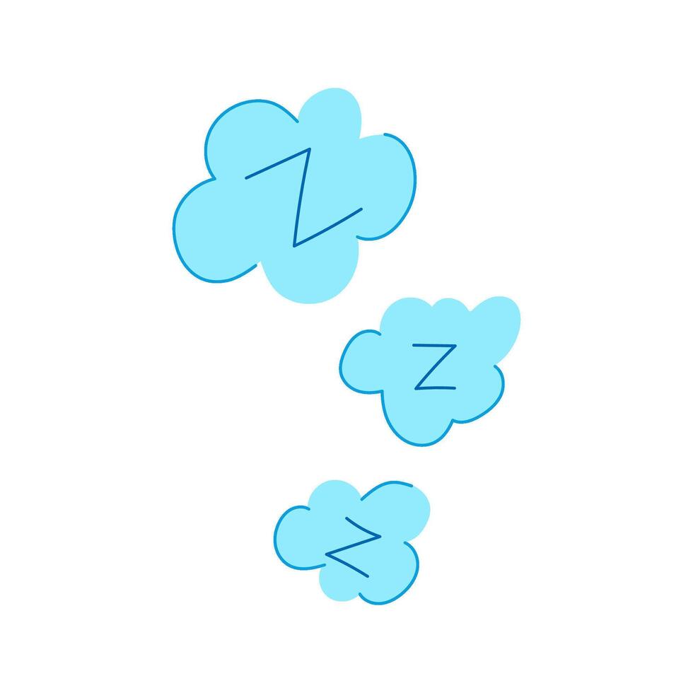 slumber sleep zzz cartoon illustration vector