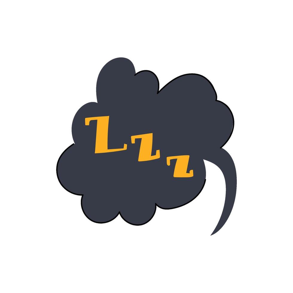 unwind sleep zzz cartoon illustration vector