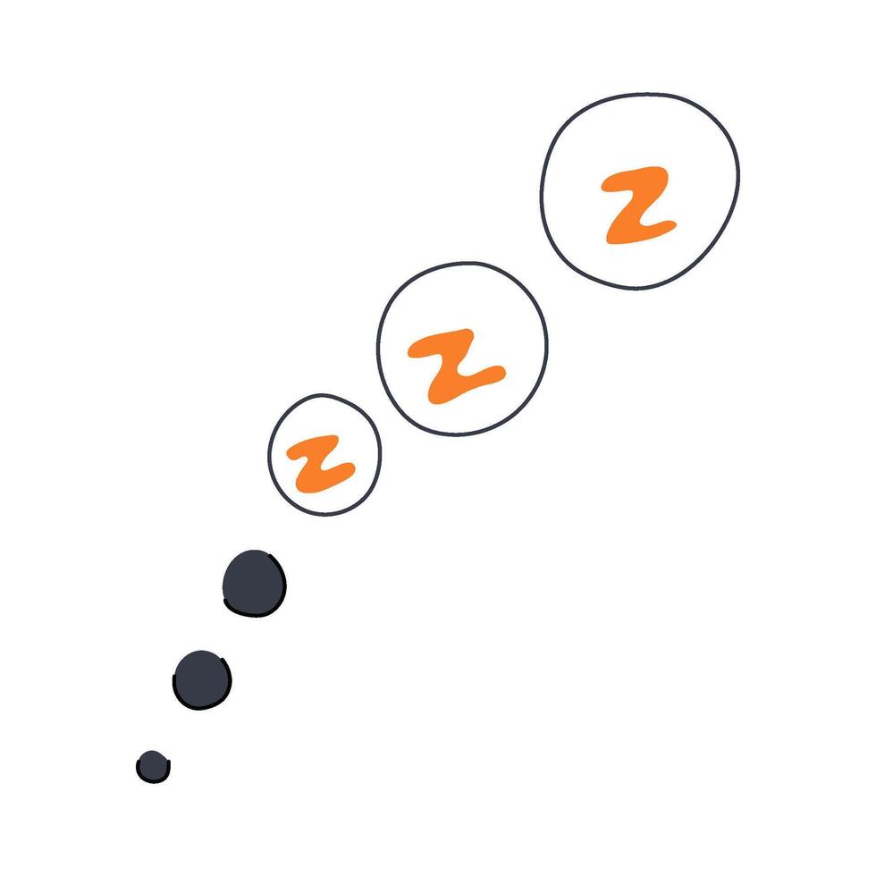 recharge sleep zzz cartoon illustration vector