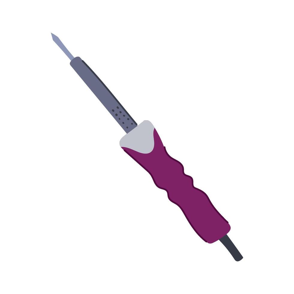 lead soldering iron cartoon illustration vector