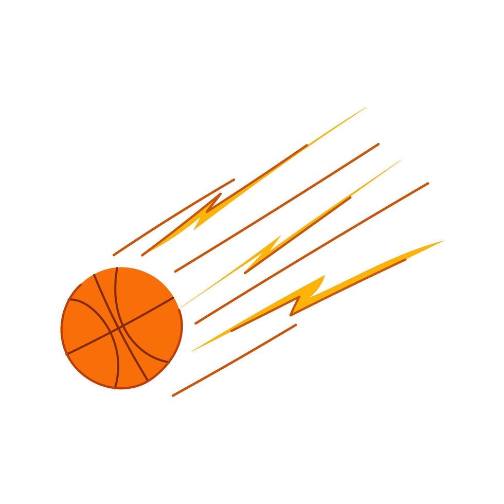 rebound speed basketball ball cartoon illustration vector