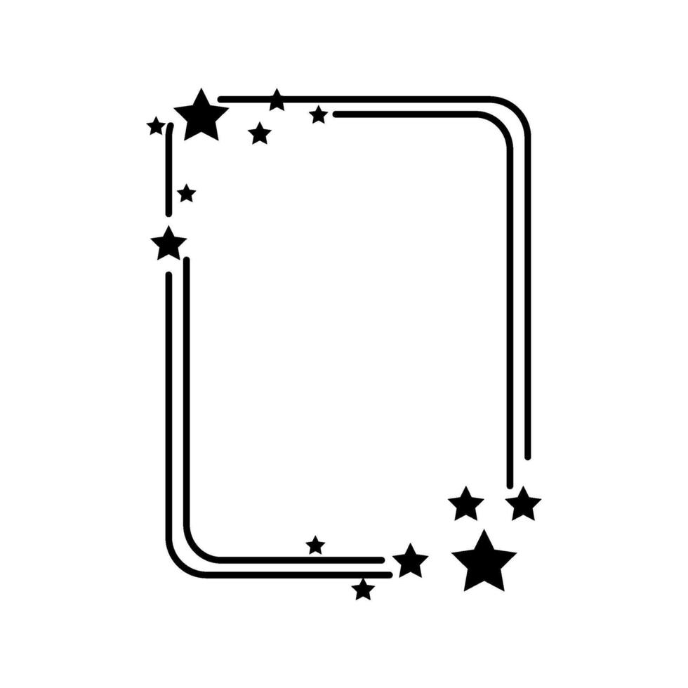 celestial starry frame cartoon illustration vector