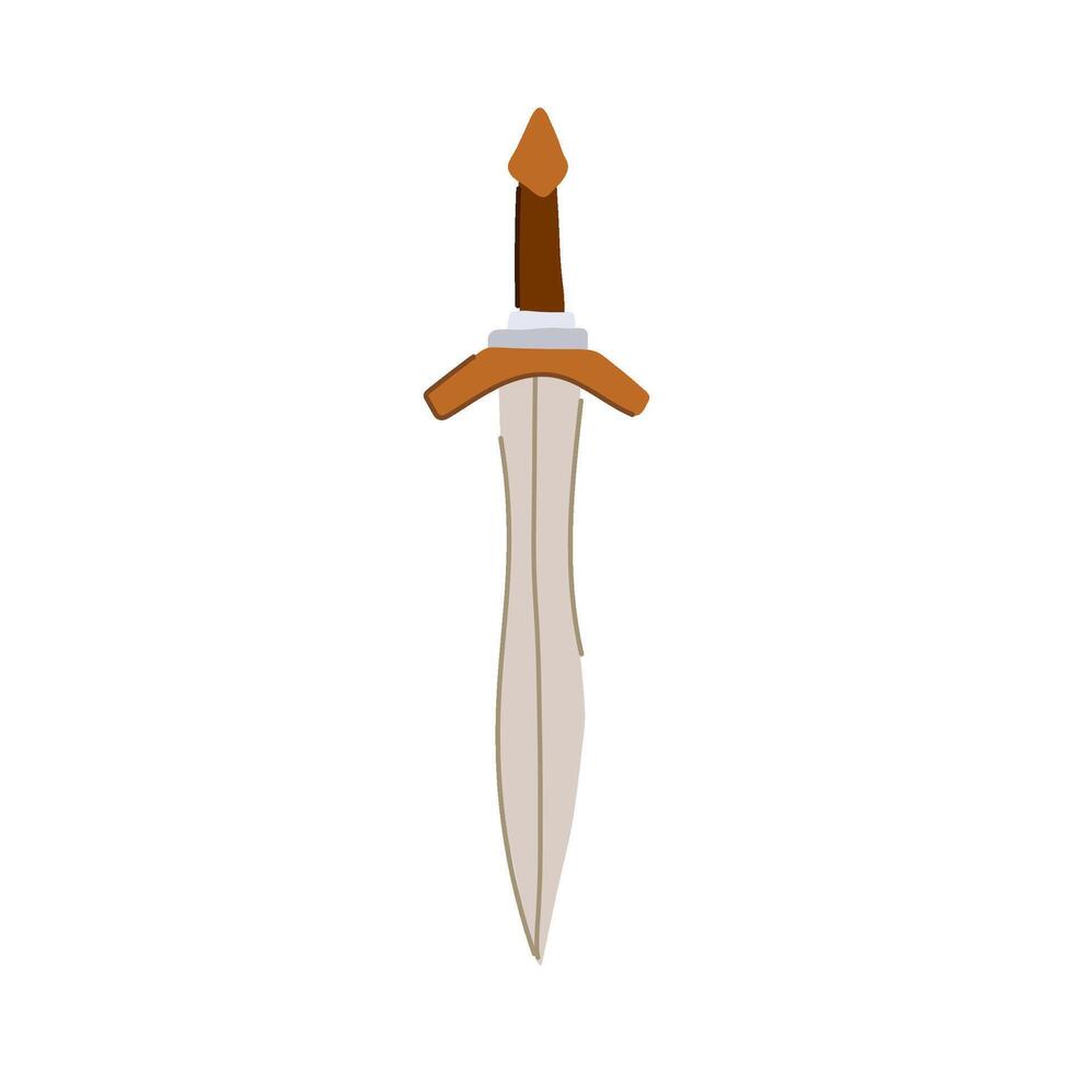 shield sword knight cartoon illustration vector