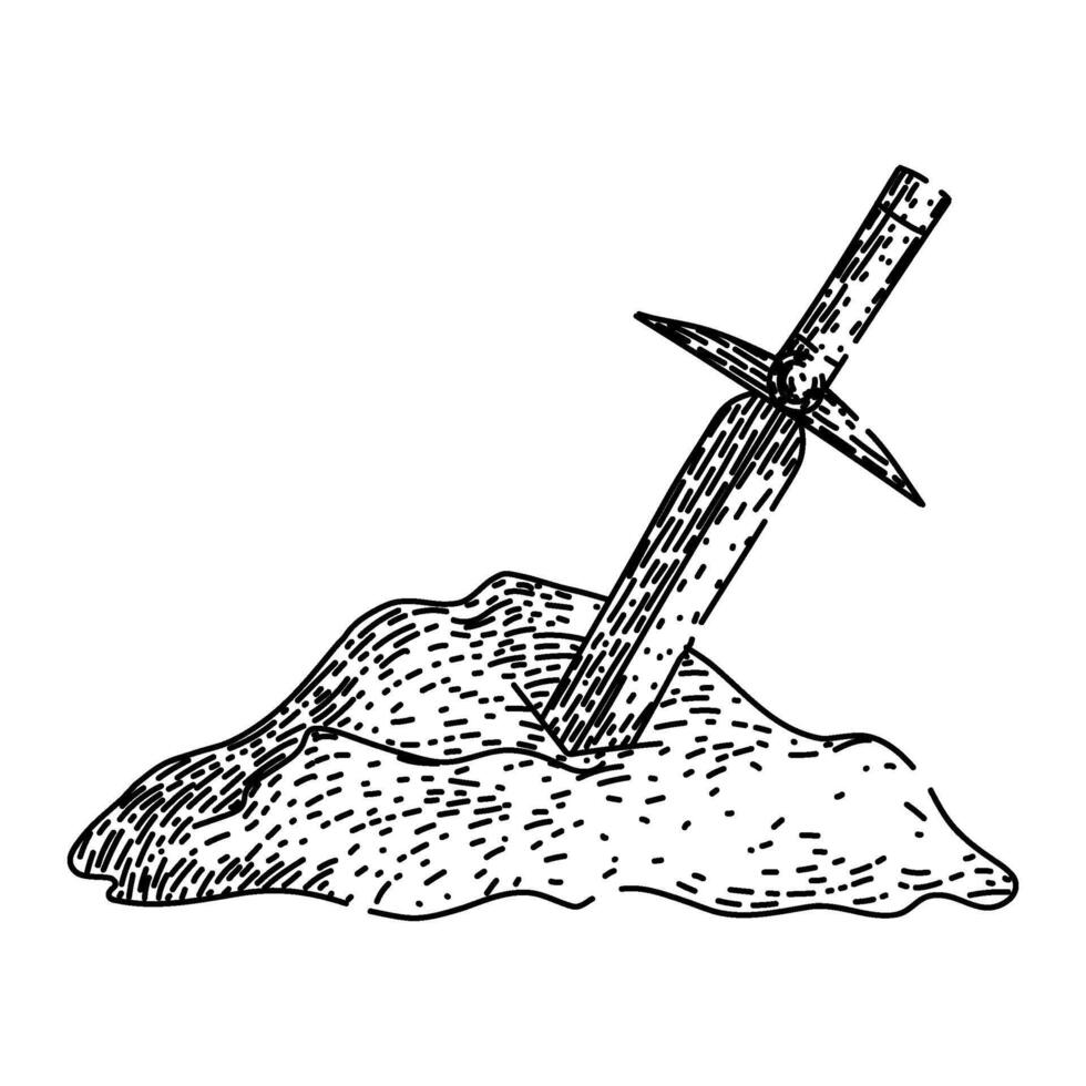 merlin sword stone sketch hand drawn vector