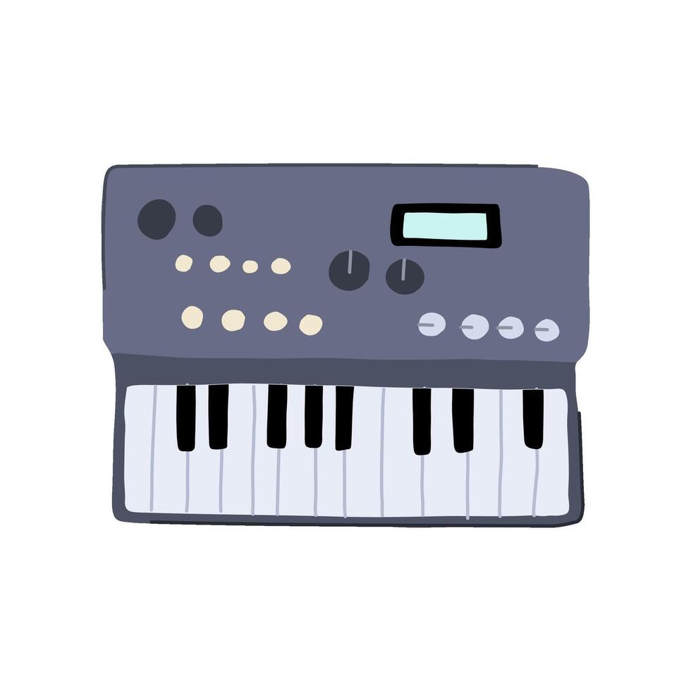 digital synthesizer cartoon illustration vector