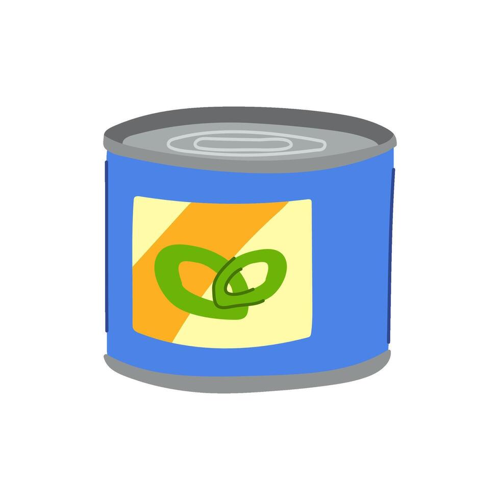 food tin can cartoon illustration vector