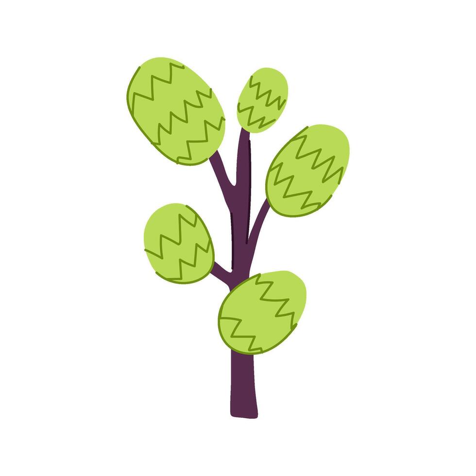 creative tree doodle flat cartoon illustration vector