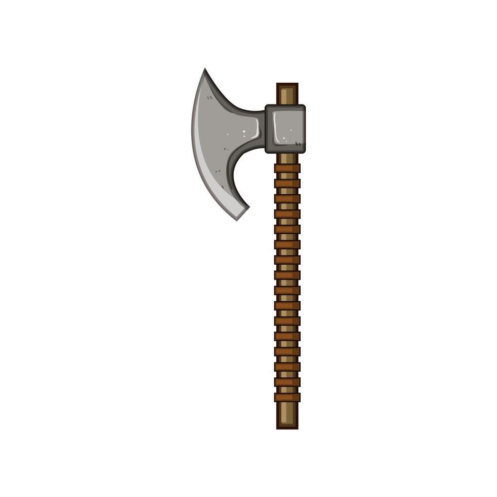 berserker viking axe cartoon illustration vector