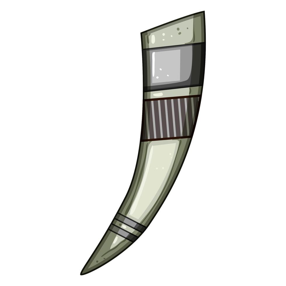 stemless viking horn cartoon illustration vector