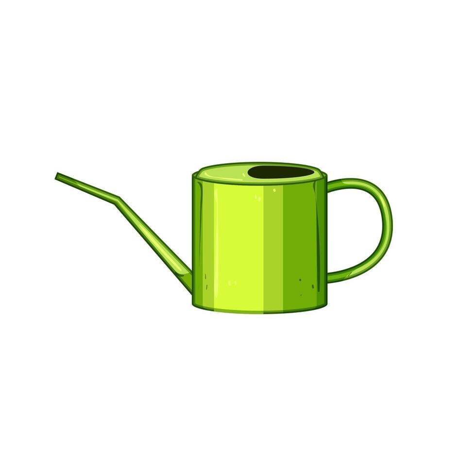 spout watering can metal cartoon illustration vector