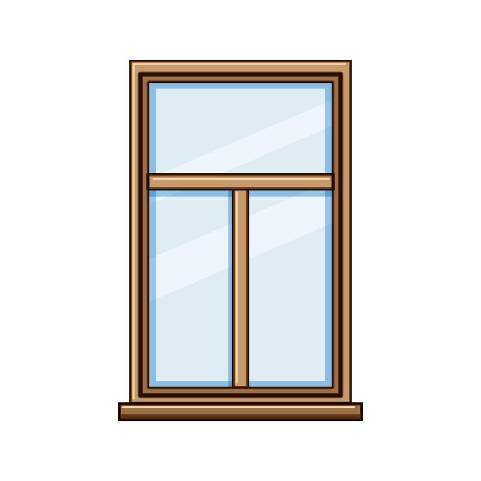 mullion window frame cartoon illustration vector