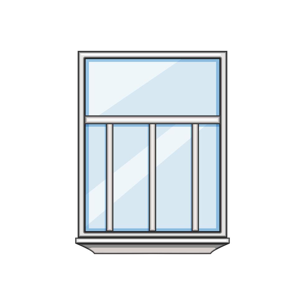 sash window frame cartoon illustration vector