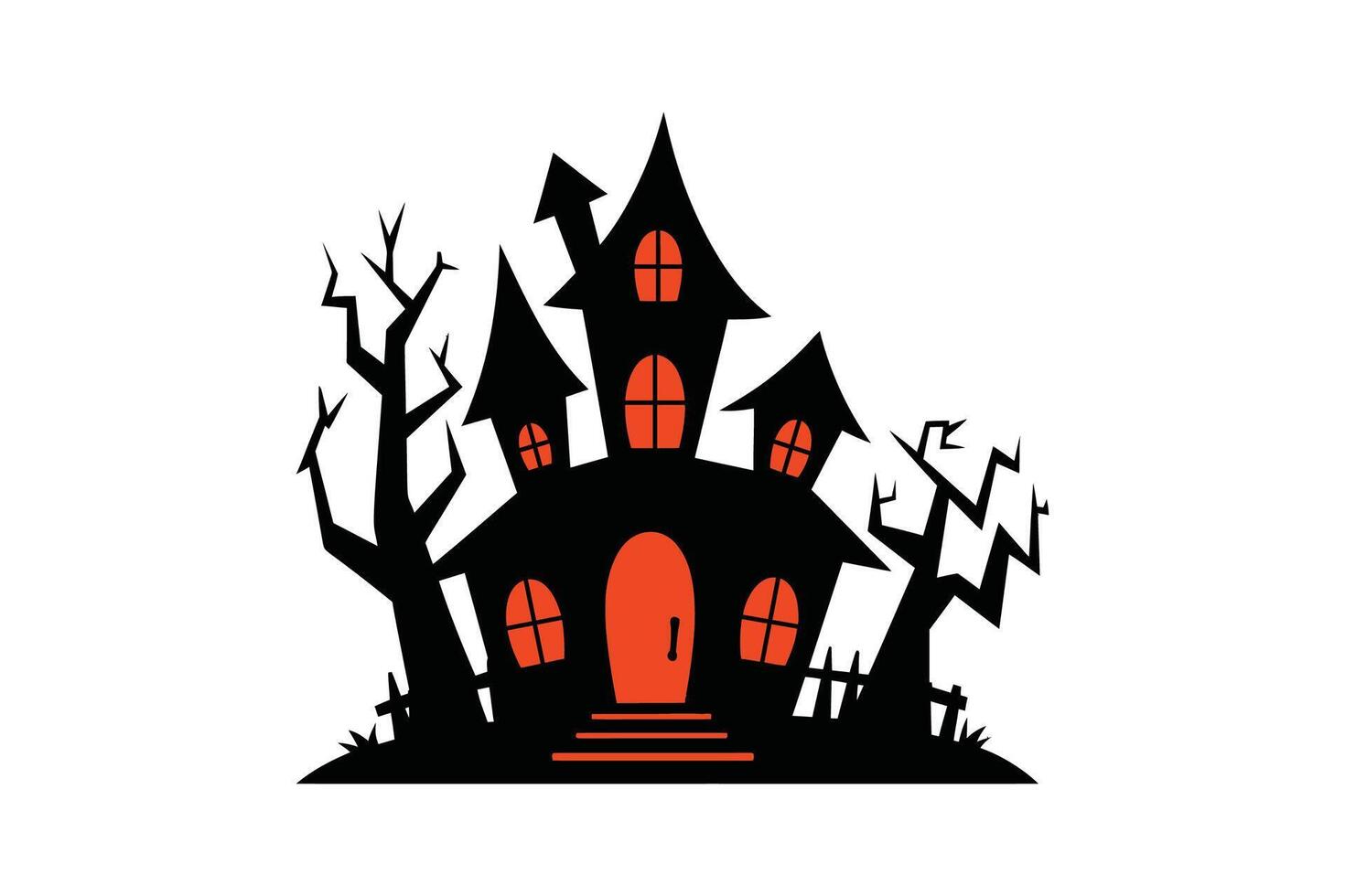 Haunted House of Shadows Dark Secrets Lurking in the White Mist vector