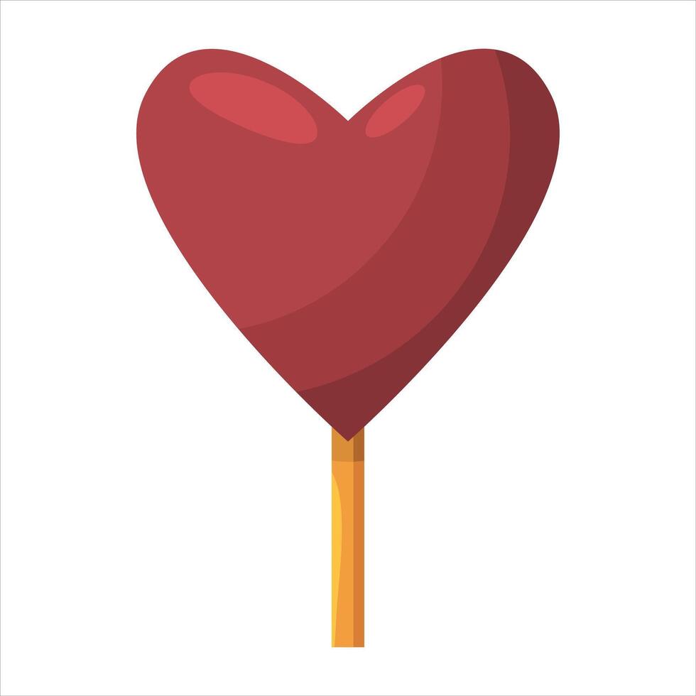 a heart shaped lollipop on a stick. Illustration for special days vector