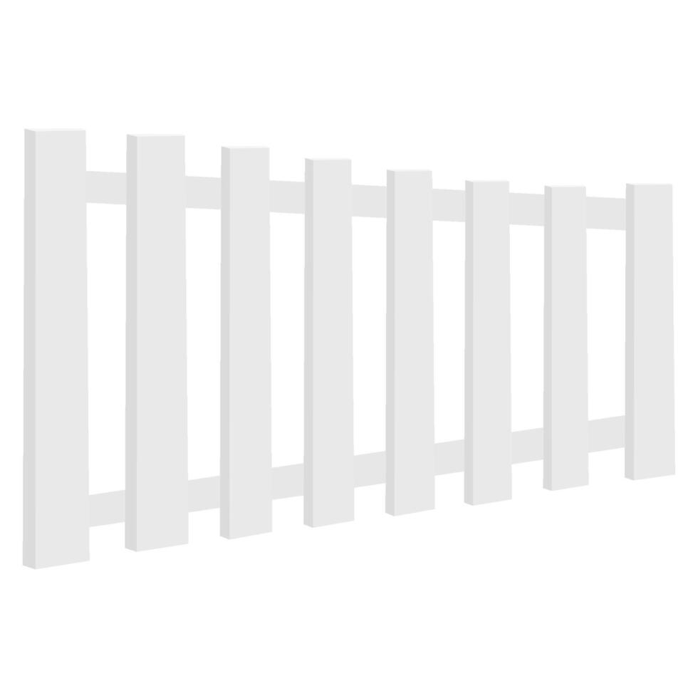 White wooden fence vector