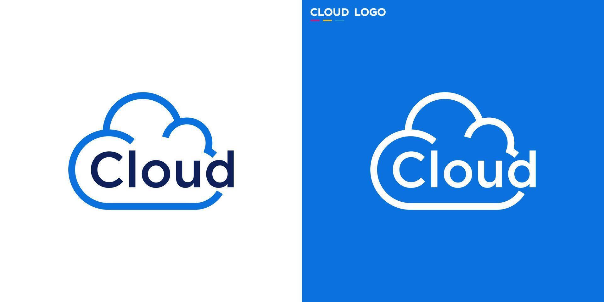 Simple cloud logo. Computing, tech. Icon symbol template design EPS 10 vector