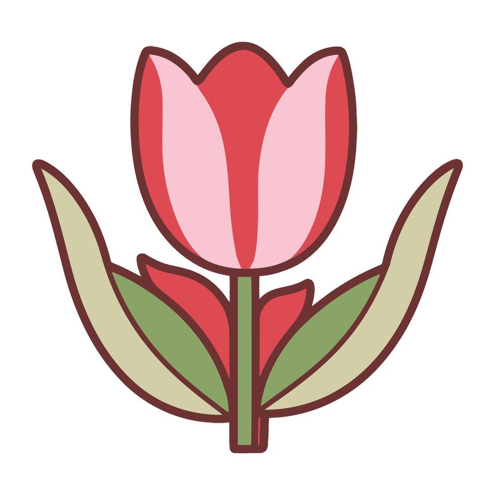 A tulip flower icon on a white background vector
