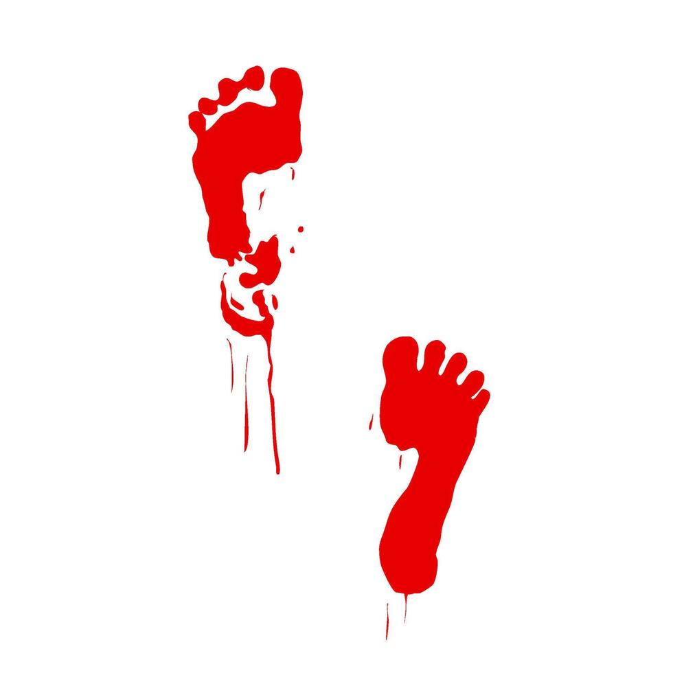 red bloody footstep vector